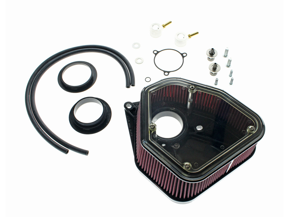2.8in. Polycarbonate Boom Box Air Cleaner Kit - Black. Fits Touring 2017-2024 & Softail 2018-2024