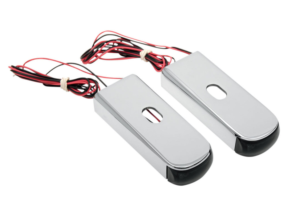 Strut Light Kit with Red Run/Brake & Amber Turn Signal - Chrome. Fits Dyna 2006-2017.