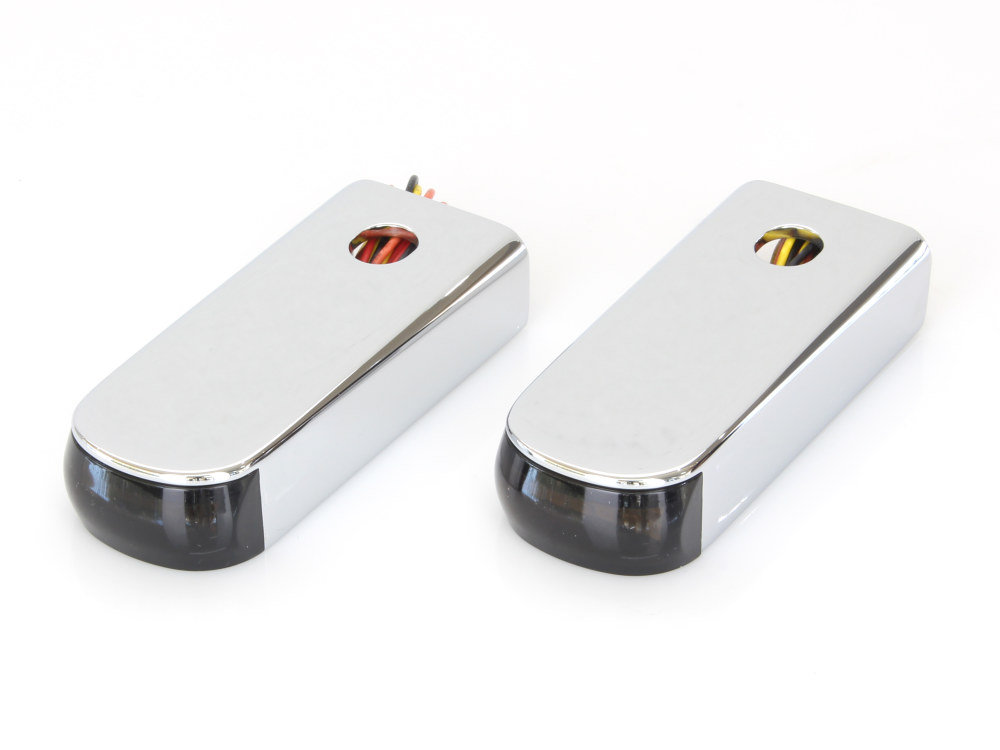 Strut Light Kit with Red Run/Brake & Amber Turn Signal - Chrome. Fits Softail 1984-2017.