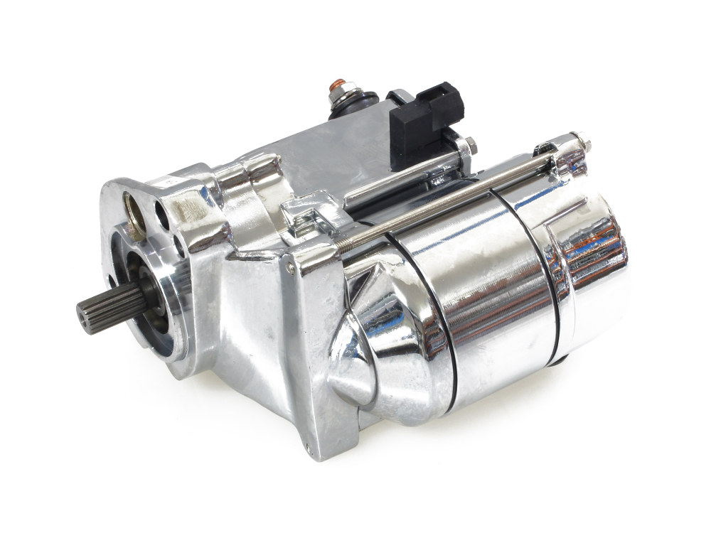 1.7kw Starter Motor - Chrome. Fits Big Twin 1989-2006