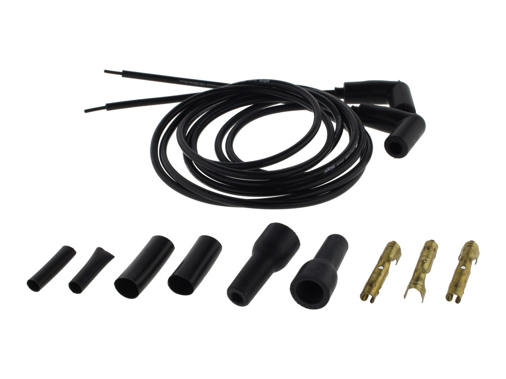 Spark Plug Wire Set – Black. Fits Custom applications.