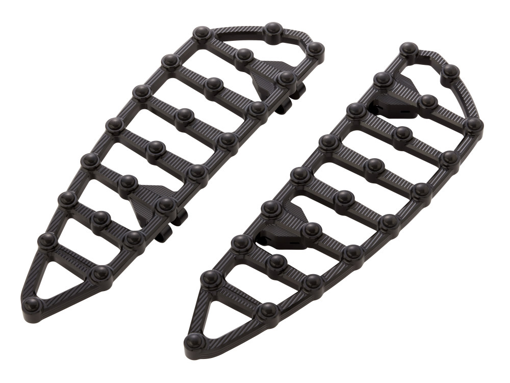 MX Front Floorboards - Black. Fits Touring 1980up, FL Softail 1986-2017 & Dyna Switchback 2012-2016