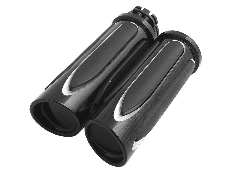 Deep Cut Comfort Handgrips – Black. Fits H-D with Throttle Cable.