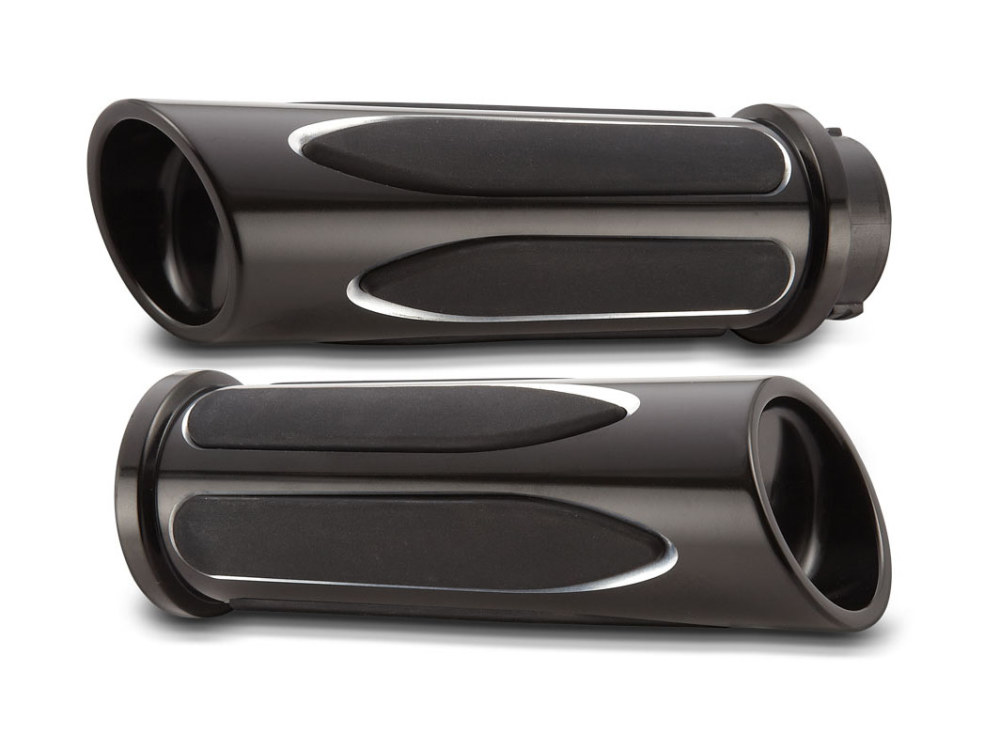 Deep Cut Comfort Handgrips – Black. Fits H-D 2008up with Throttle-by-Wire.