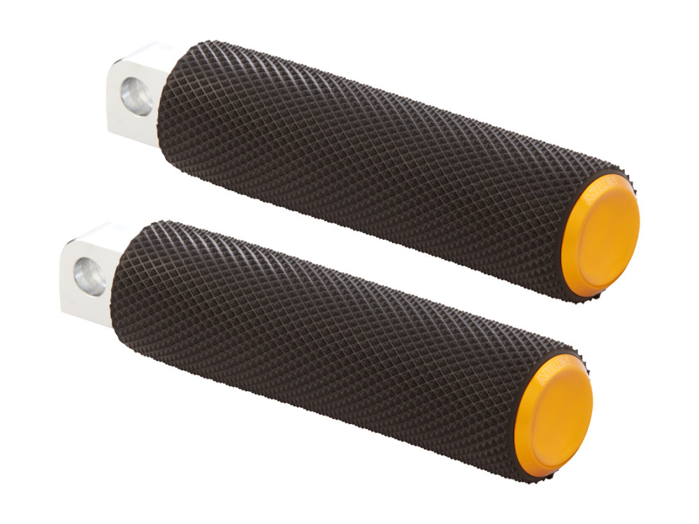 Knurled Fusion Footpegs – Gold. Fits H-D.