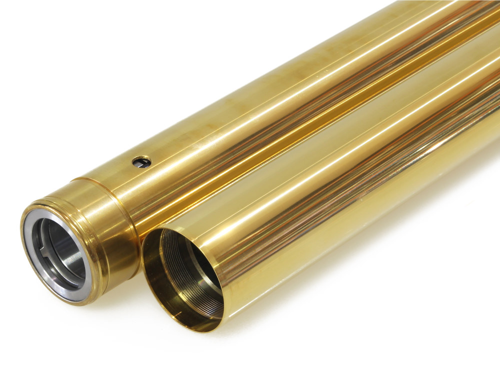 Fork Tubes - Gold. Stock Length. Fits Softail 2018up.