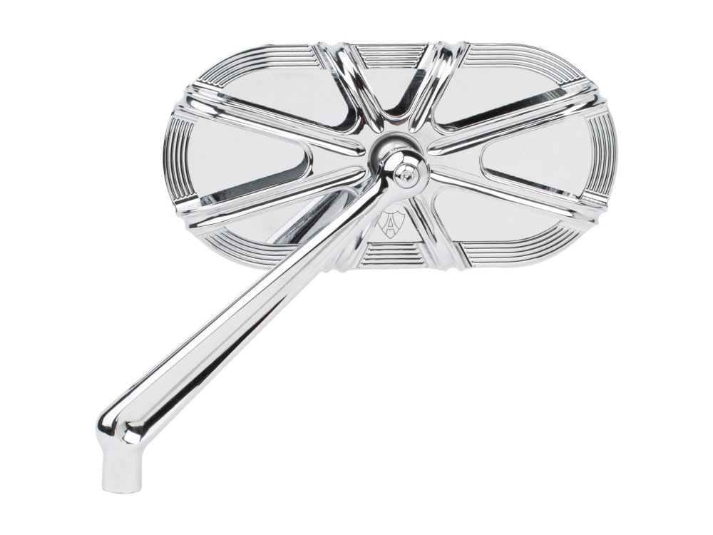 10-Gauge Caged Series Mirror - Chrome. Fits Left.