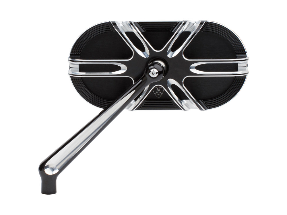 Deep Cut Caged Series Mirror - Black. Fits Left.