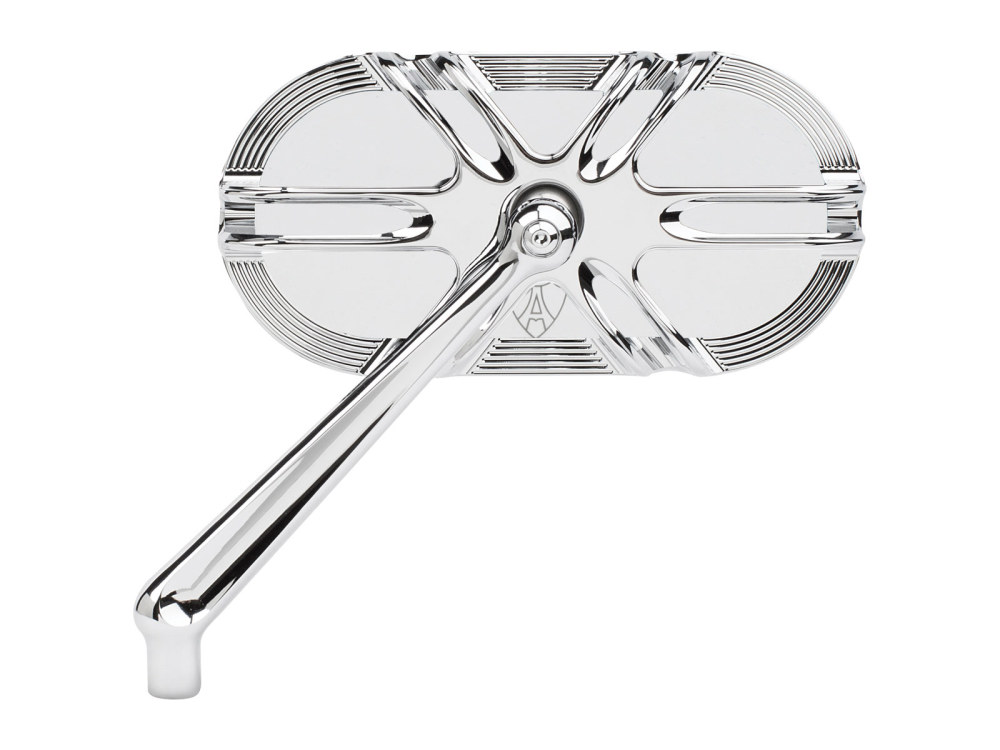 Deep Cut Caged Series Mirror – Chrome. Fits Left.