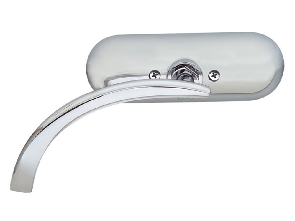 Mini Oval Mirror - Chrome. Fits Left.