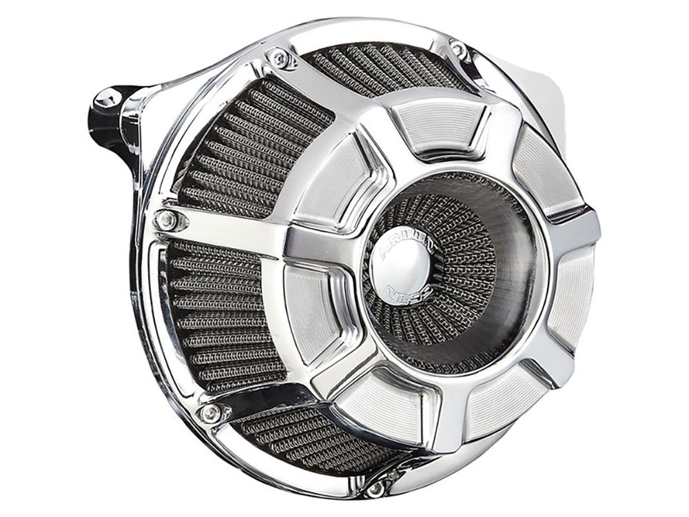 Beveled Air Cleaner Kit - Chrome. Fits Softail 2000-2015, Dyna 1999-2017, Touring 1999-2007 with CV Carb or Cable Operated Delphi EFI