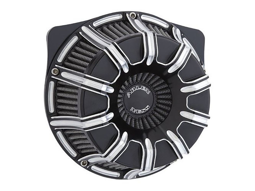 10-Gauge Air Cleaner Kit - Contrast Cut. Fits Softail 2000-2015, Dyna 1999-2017, Touring 1999-2007 with CV Carb or Cable Operated Delphi EFI
