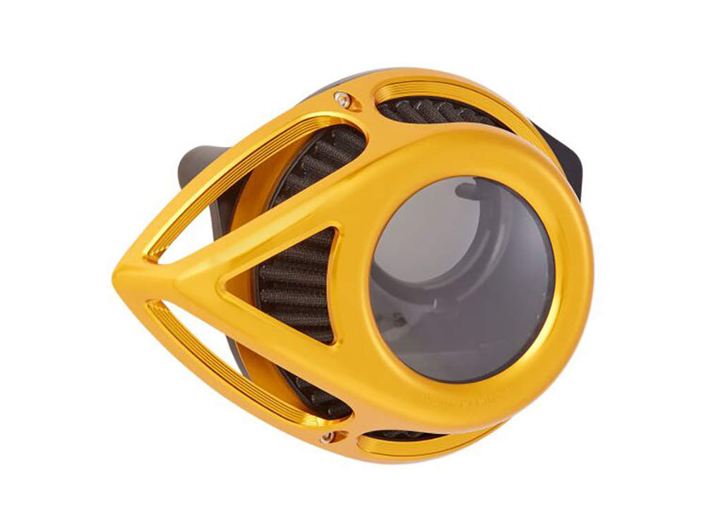 Tear Sucker Clear Air Cleaner Kit - Gold. Fits Touring 2017-2024 & Softail 2018-2024