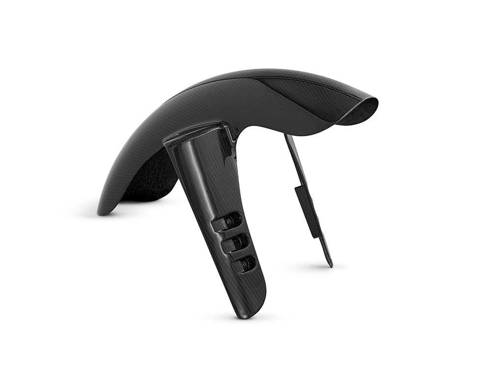 Qualifier Carbon Front Fender - Gloss Finish. Fits Softail Low Rider S 2020up & Low Rider ST 2022up with 19in. or 21in. front Wheel