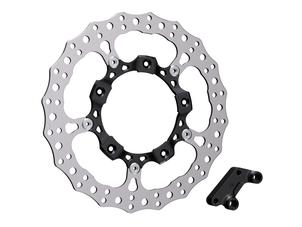 14in. Right Hand Front Jagged Big Brake Disc Rotor – Black. Fits Touring 2014up.