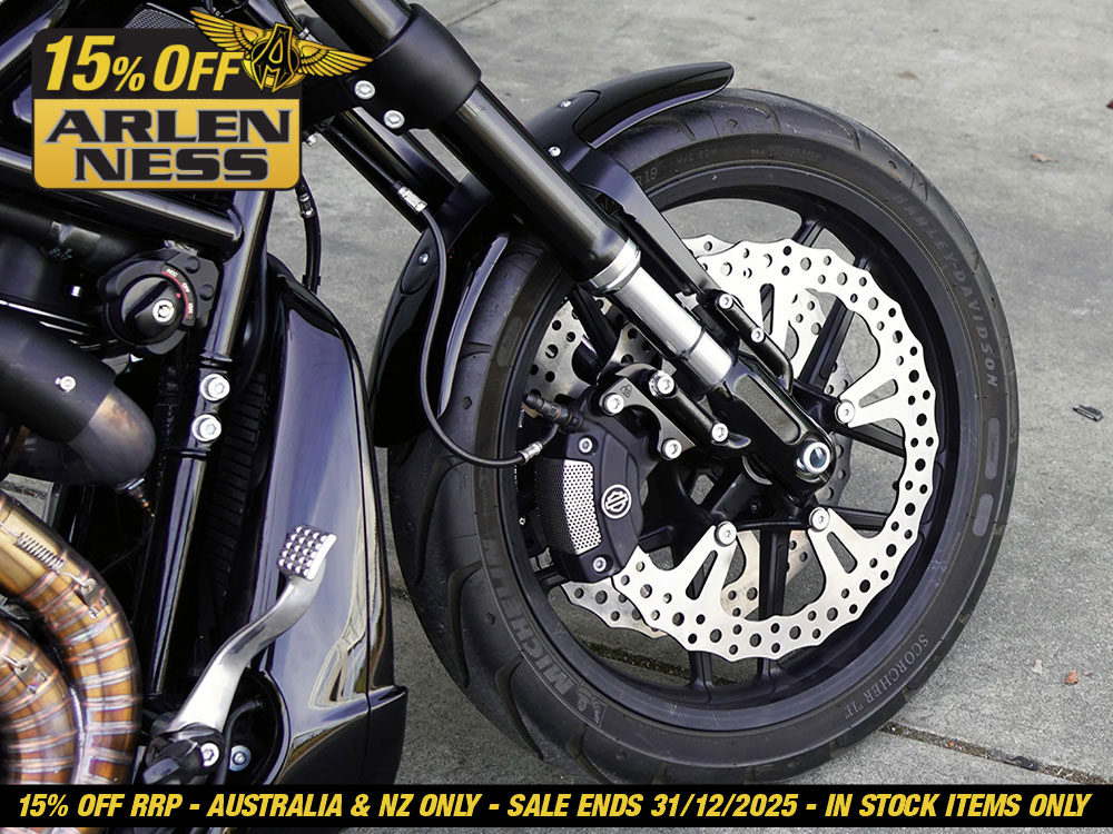 15in. Left & Right Hand Front Jagged Big Brake Disc Rotors. Fits V-Rod 2006-2017 with OEM Cast Wheel