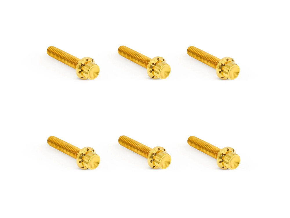 Titanium 12-Point Transmission Side Cover Bolt Kit - Gold. Fits Touring 2024up & Softail 2025up