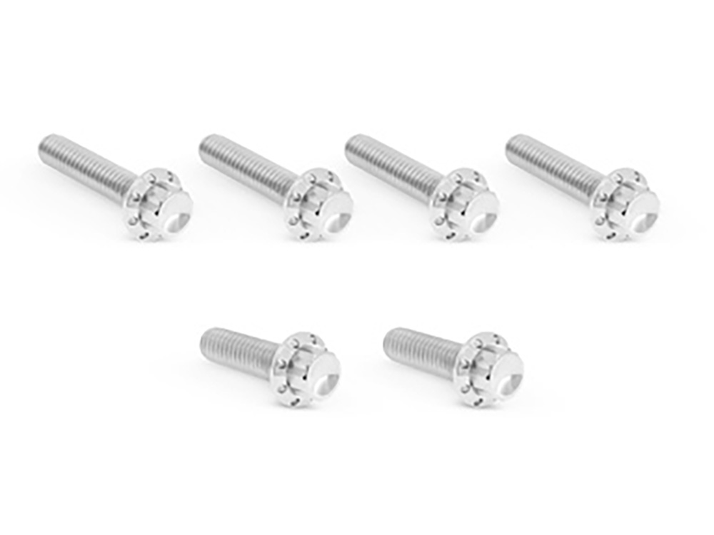 Titanium 12-Point Transmission Side Cover Bolt Kit - Polished. Fits Touring 2007-2023, Softail 2007-2024 & Dyna 2006-2017