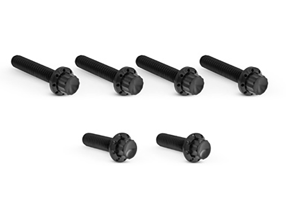 Titanium 12-Point Transmission Side Cover Bolt Kit - Black. Fits Touring 2007-2023, Softail 2007-2024 & Dyna 2006-2017