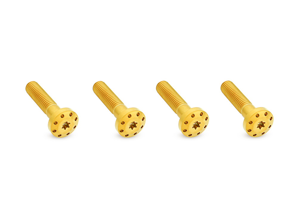 Arlen Ness Titanium Holeshot Shock Absorber Bolt Kit - Gold. Fits Touring 1999up