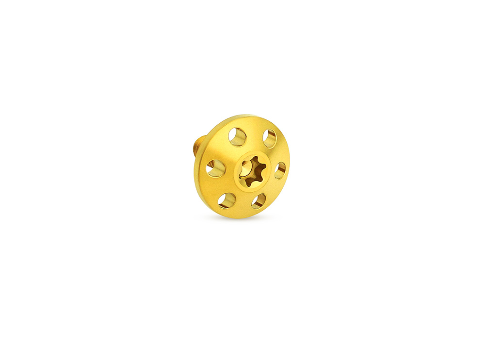 Arlen Ness Titanium Holeshot 1/4in.-20 Seat Mount Screw - Gold. Fits H-D 1996up
