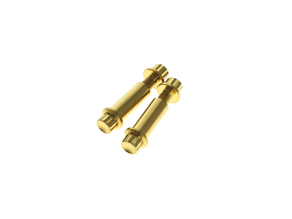 Titanium 12-Point Footpeg Mounting Hardware - Gold. Fits H-D Male Mount Footpegs