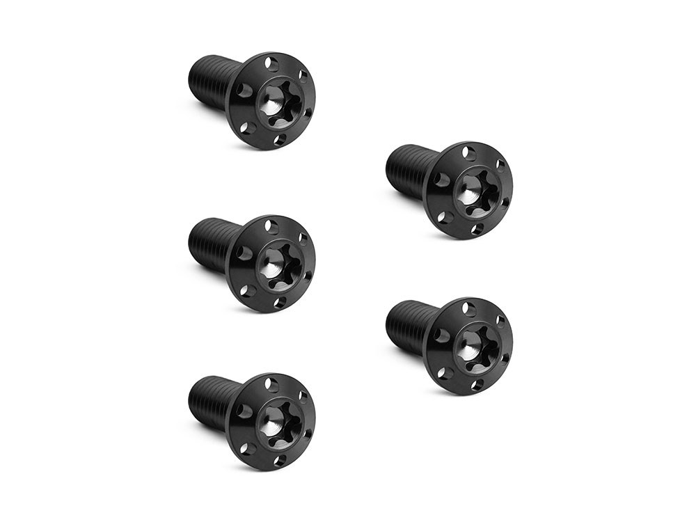 Titanium Front Disc Rotor Bolts - Black. Fits H-D Big Twin 1984up & Sportster 1984-2021