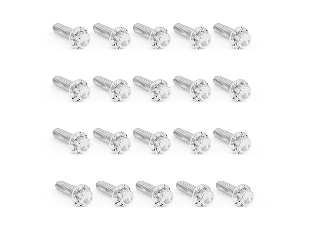 Titanium 12-Point Rocker Cover Bolt Kit - Polished. Fits Milwaukee-Eight 2017up