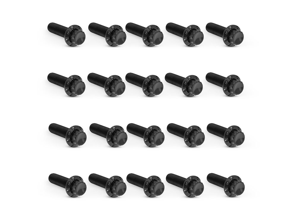 Titanium 12-Point Rocker Cover Bolt Kit - Black. Fits Milwaukee-Eight 2017up