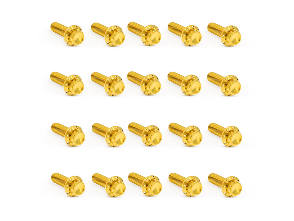 Titanium 12-Point Rocker Cover Bolt Kit - Gold. Fits Milwaukee-Eight 2017up