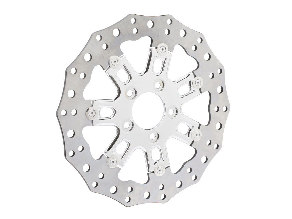 11.8in. Front 7-Valve Disc Rotor – Chrome. Fits Dyna 2006-2017, Softail 2015up, Sportster 2014up & Some Touring 2008up.