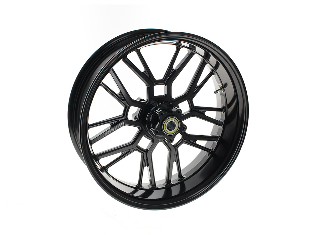 18in. x 5-1/2in. Split Spoke Forged Rear Wheel with Hub - Black. Fits Softail 2018up