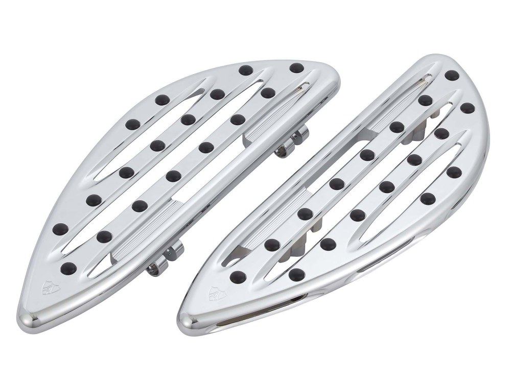 Deep Cut Front FloorBoards – Chrome. Fits FL Softail 2018up.