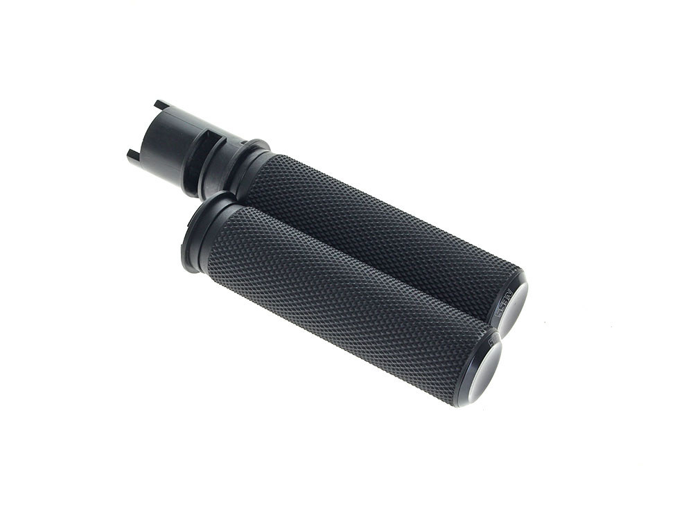 Knurled Fusion Handgrips - Black. Fits CVO Touring 2023up, Street Glide & Road Glide 2024up, Touring 2025up & Softail 2025up