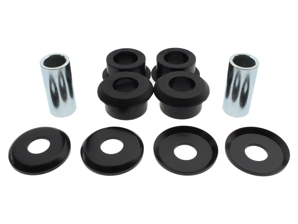 Heavy Duty Polyurethane Handlebar Damper Kit - Black. Fits most Big Twin 1973-2017 & Sportster 1973-2003.
