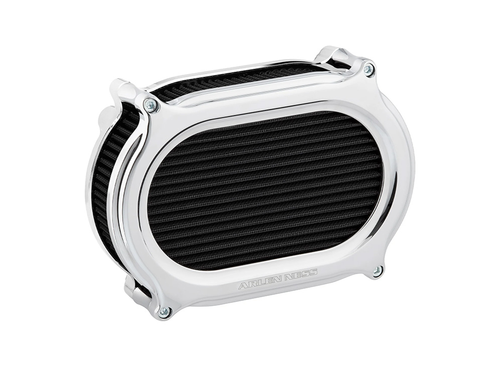 Arlen Ness Stage 2 Oval Performance Air Filter – Chrome. Fits Touring 2017-2024 & Softail 2018-2024
