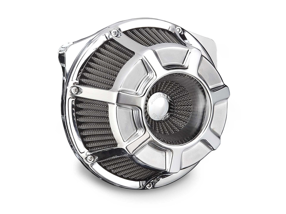 Beveled Air Cleaner Kit - Chrome. Fits CVO Touring 2023up, Street Glide & Road Glide 2024up, Touring 2025up & Softail 2025up