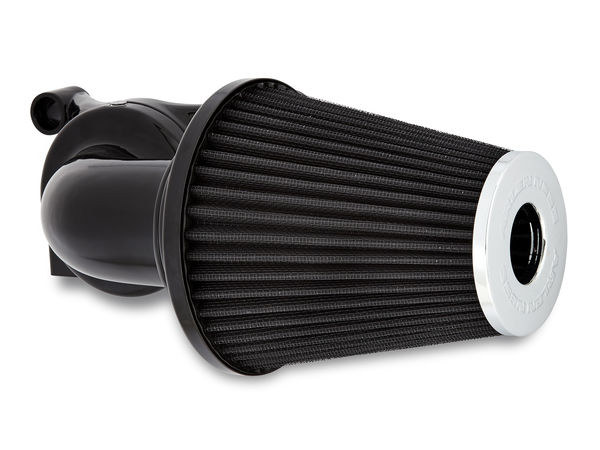 90deg Monster Sucker Air Cleaner Kit – Black. Fits Big Twins 1993-2017 with CV Carb or Cable Operated Delphi EFI.