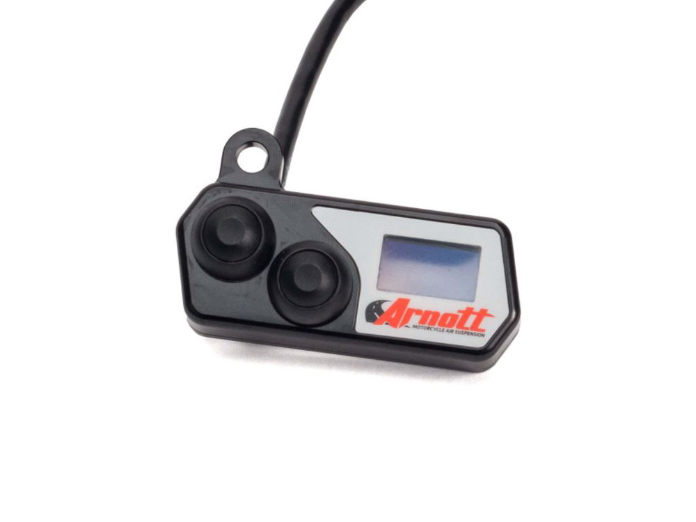 Handlebar Control Switch with LED Gauge – Black. Fits Bikes with Air Suspension.