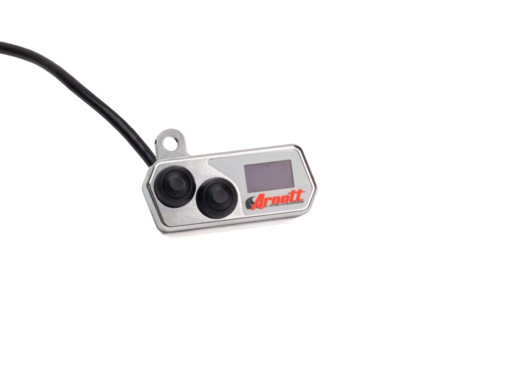 Handlebar Control Switch with LED Gauge – Chrome. Fits Bikes with Air Suspension.