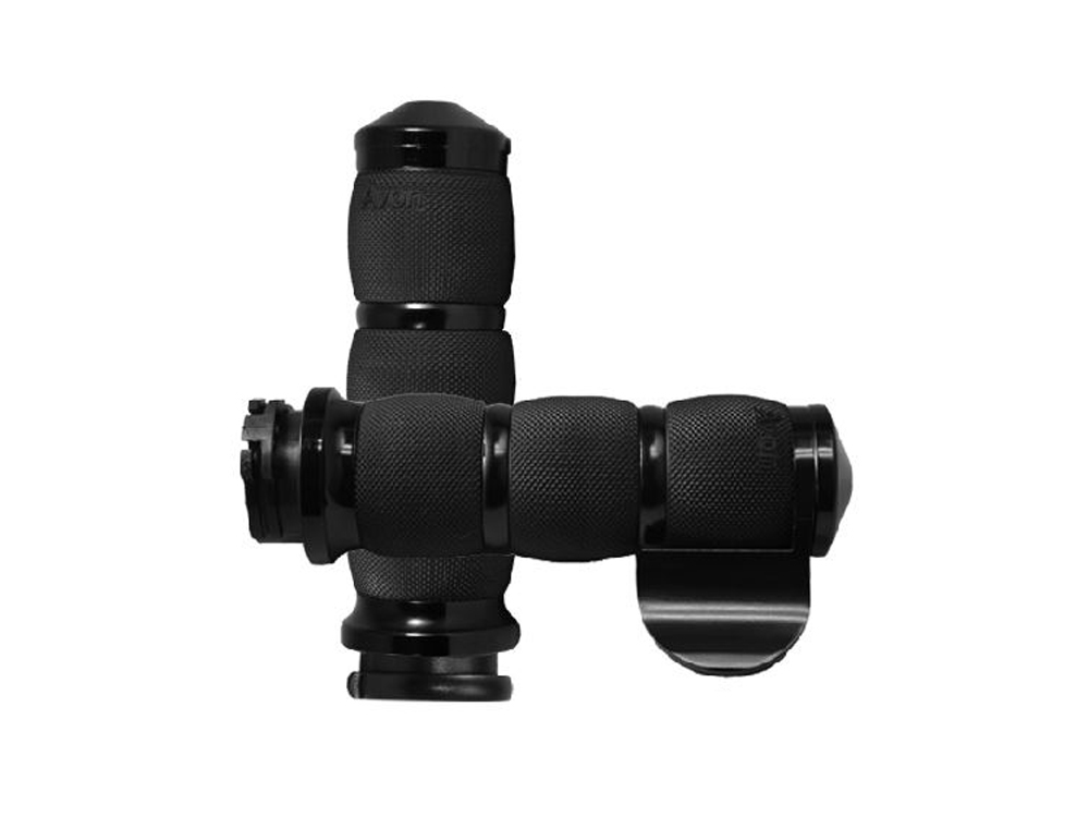 Air Cushion Handgrips with Throttle Boss - Black. Fits H-D with Throttle Cable.