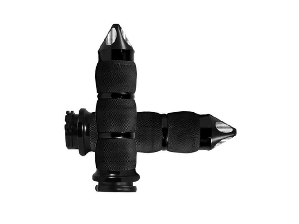 Spike Air Cushion Handgrips – Black. Fits H-D with Throttle Cable.