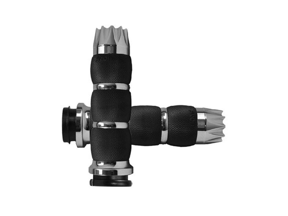 Excalibur Air Cushion Handgrips – Chrome. Fits H-D 2008up with Throttle-by-Wire.
