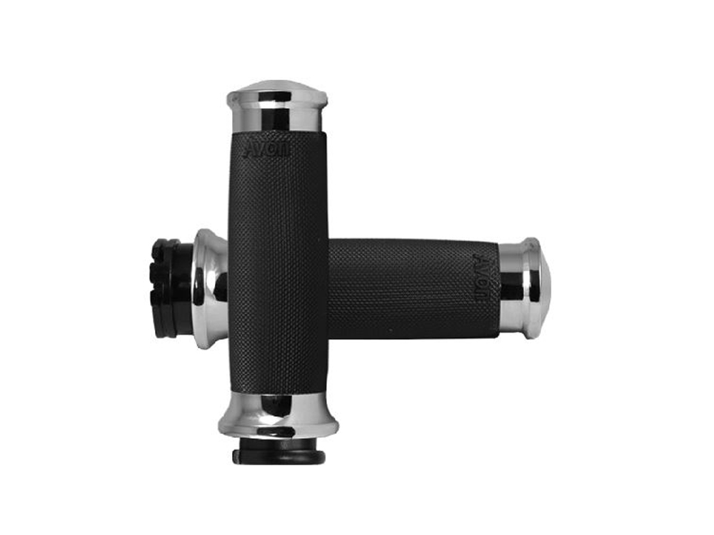 Custom Contour Handgrips - Chrome. Fits H-D with Throttle Cable.