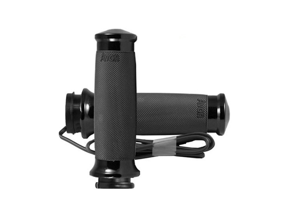 Heated Custom Contour Handgrips – Black. Fits H-D 2008up with Throttle-by-Wire.