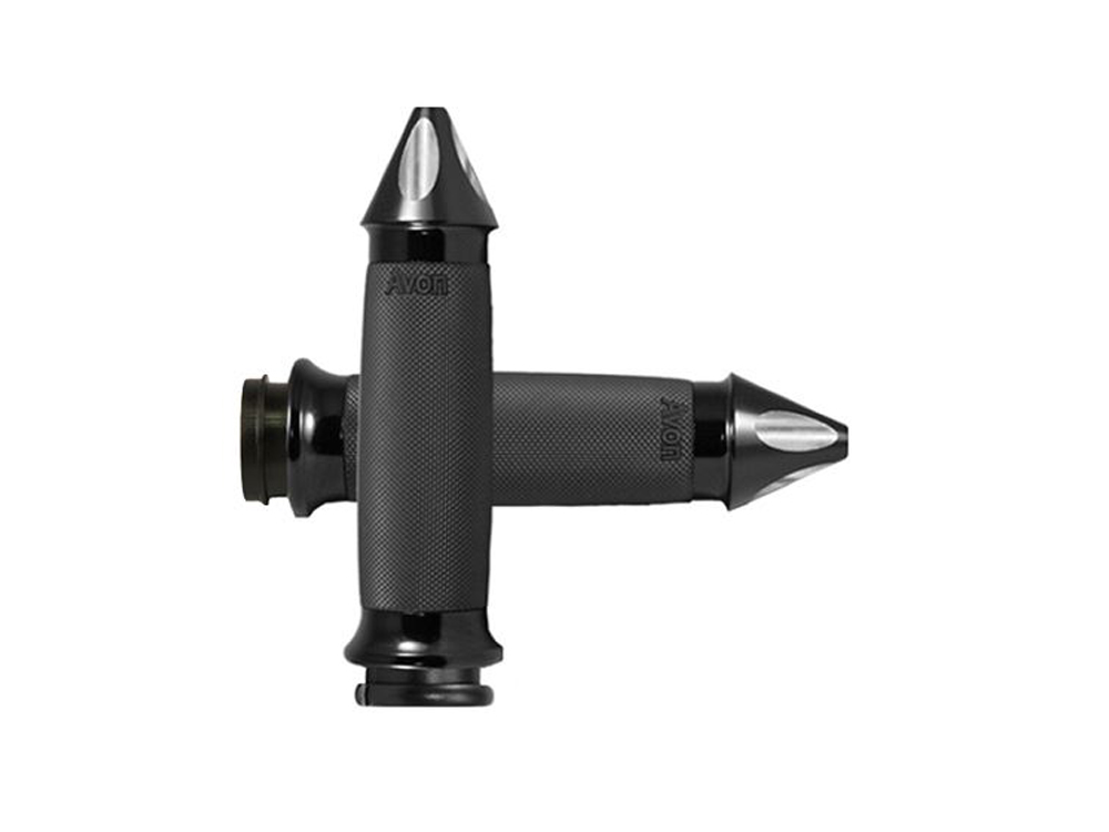 Spike Custom Contour Handgrips - Black. Fits Big Twin 2008-2024 with Throttle-by-Wire