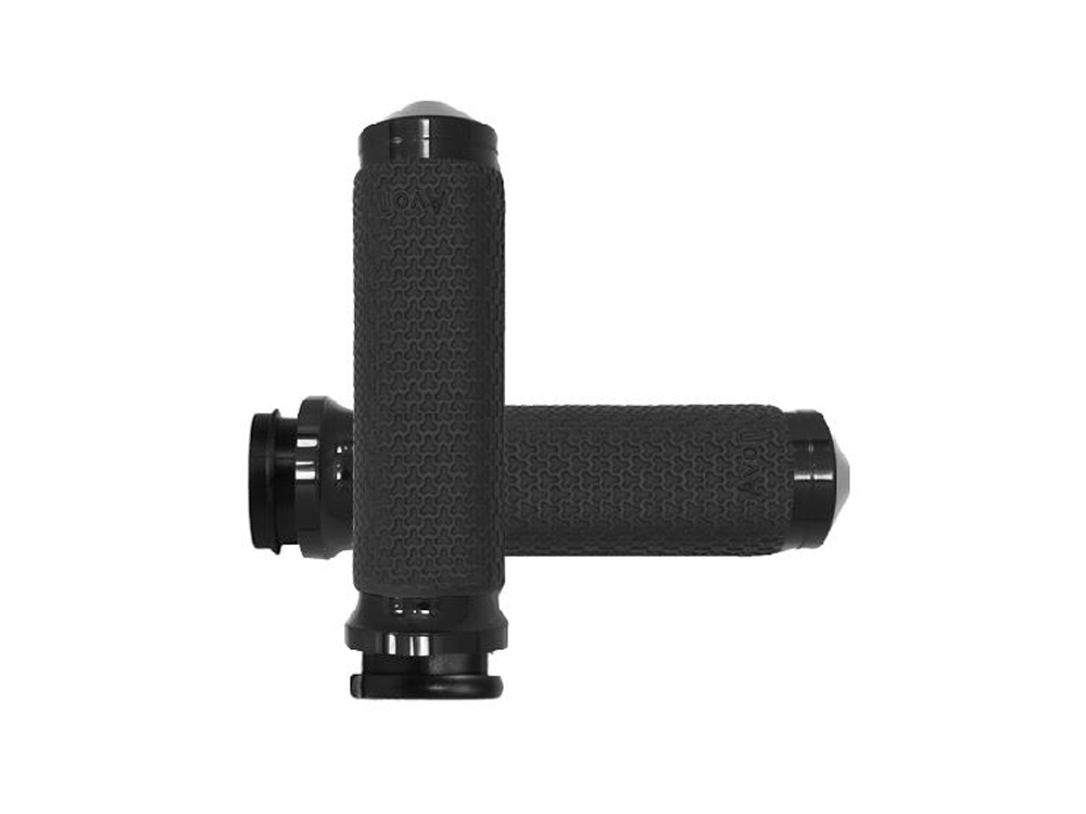 Small Memory Foam Handgrips - Black. Fits Big Twin 2008-2024 with Throttle-by-Wire