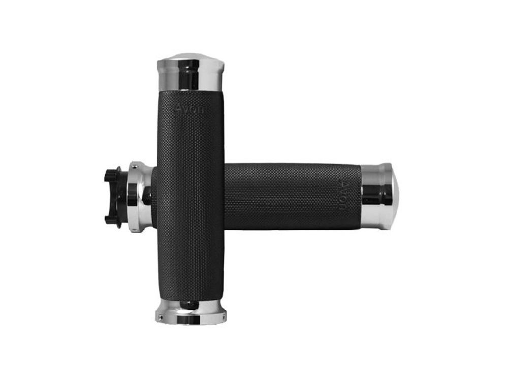 Custom Contour Handgrips - Chrome. Fits Various Metric Models.