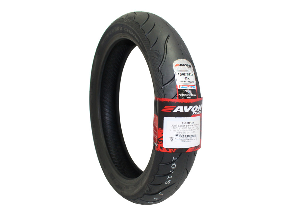 Avon Cobra Chrome 18in. Front Tyre. 130/70-R18 AV91.