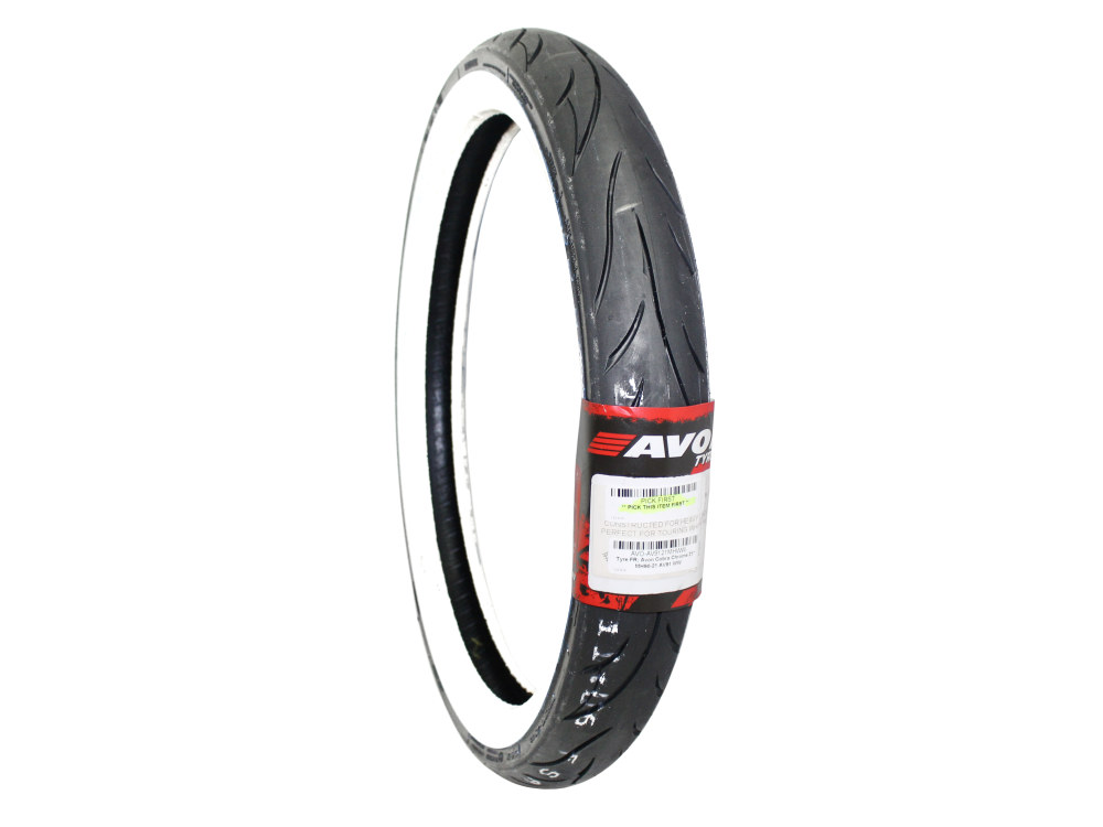 Avon Cobra Chrome 21in. Whitewall Front Tyre. MH90-21 AV91 WW.